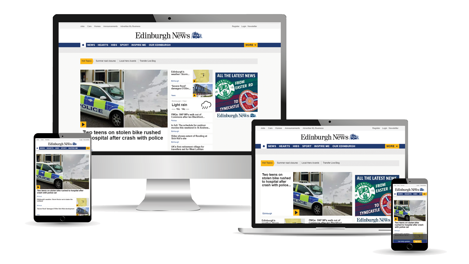 Advertise across desktop, tablet and mobile with The Edinburgh Evening News